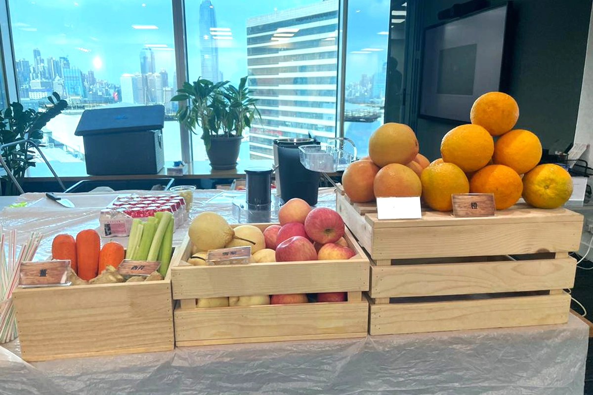 香港活動服務現場相片 hong kong fresh fruit juice catering station
