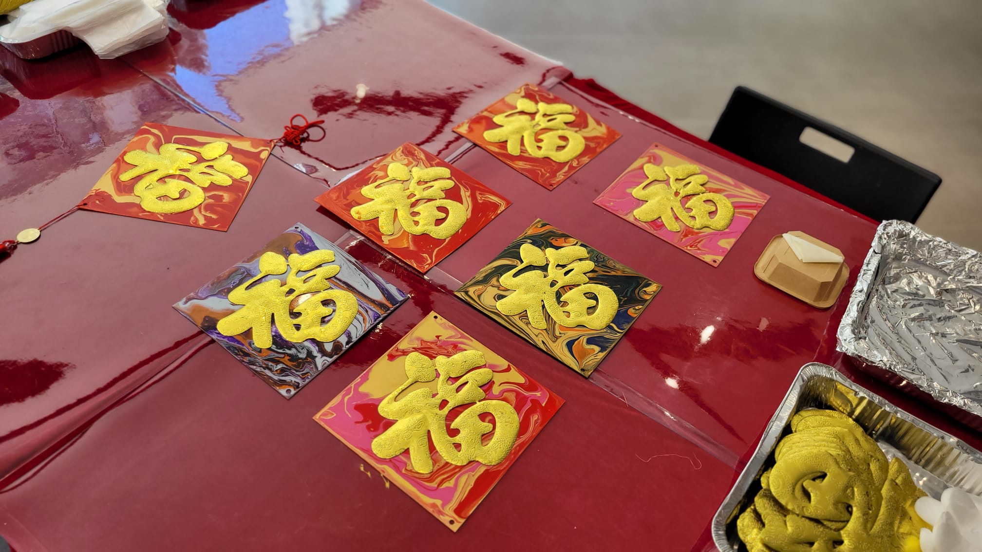 香港活動服務現場相片 chinese new year fu fluid art diy workshop hong kong